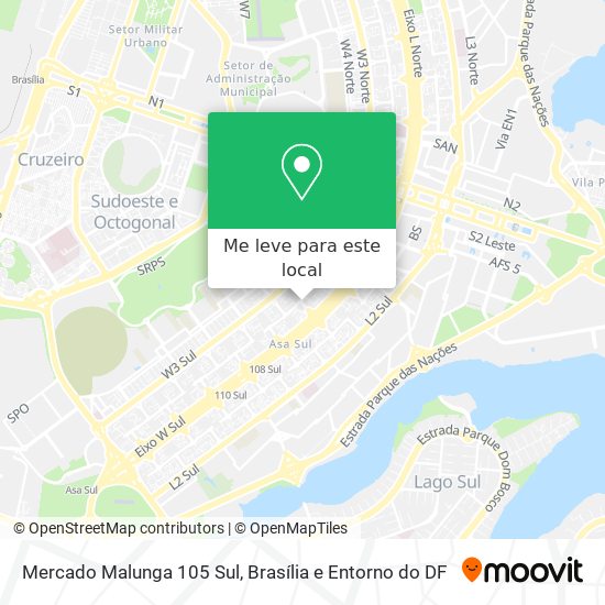 Mercado Malunga 105 Sul mapa