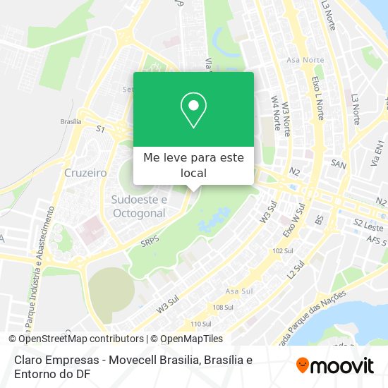 Claro Empresas - Movecell Brasilia mapa
