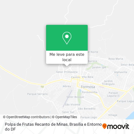 Polpa de Frutas Recanto de Minas mapa