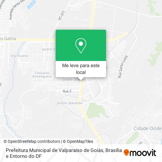 Prefeitura Municipal de Valparaíso de Goiás mapa