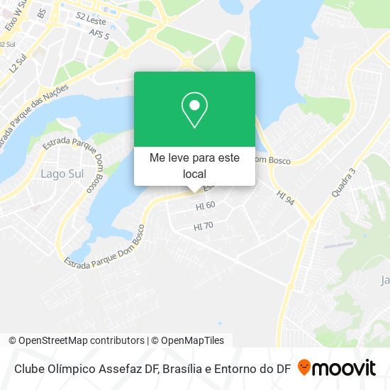 Clube Olímpico Assefaz DF mapa