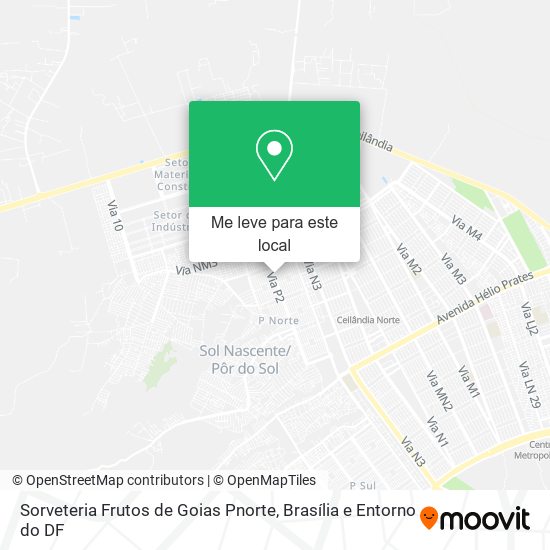 Sorveteria Frutos de Goias Pnorte mapa