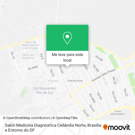 Sabin Medicina Diagnóstica Ceilândia Norte mapa