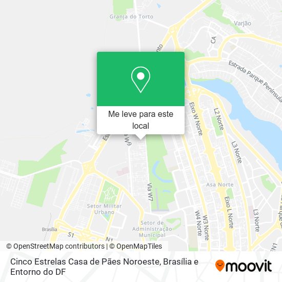 Cinco Estrelas Casa de Pães Noroeste mapa