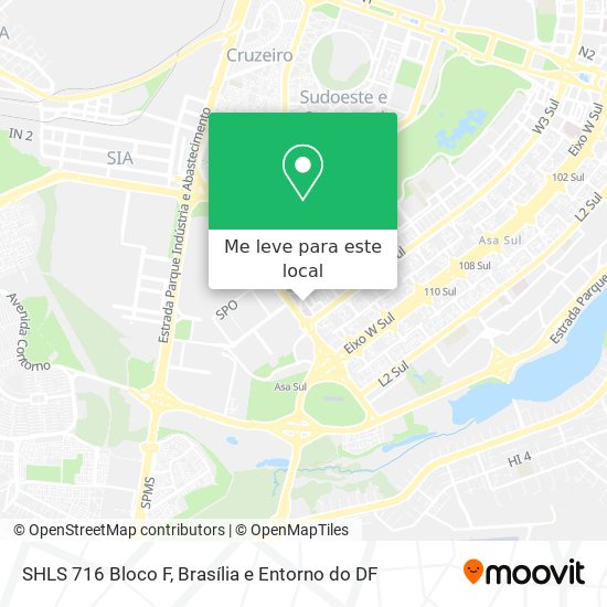 SHLS 716 Bloco F mapa