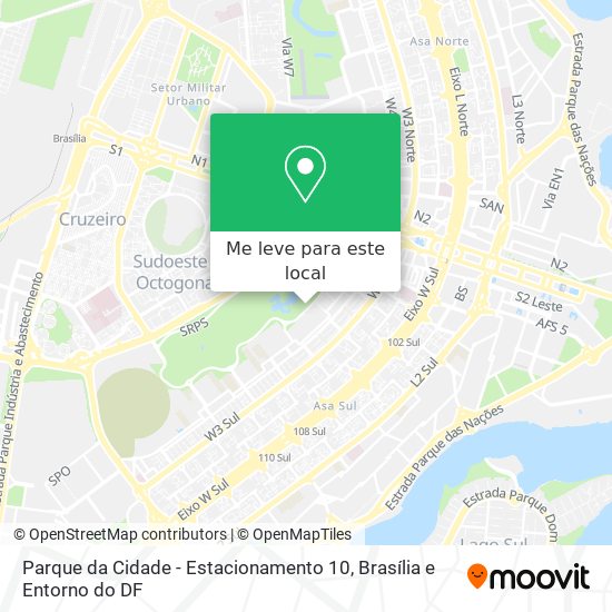 Parque da Cidade - Estacionamento 10 mapa
