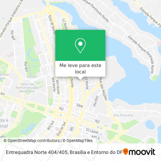 Entrequadra Norte 404/405 mapa