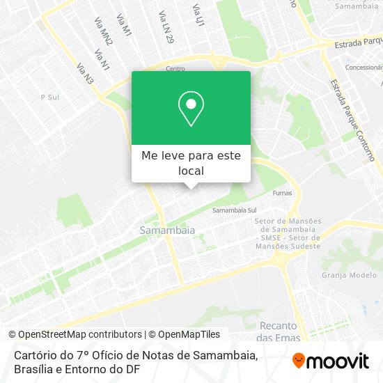 Cartório do 7º Ofício de Notas de Samambaia mapa