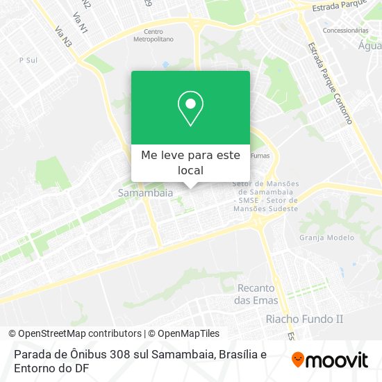Parada de Ônibus 308 sul Samambaia mapa
