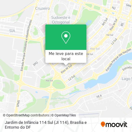 Jardim de Infância 114 Sul (JI 114) mapa