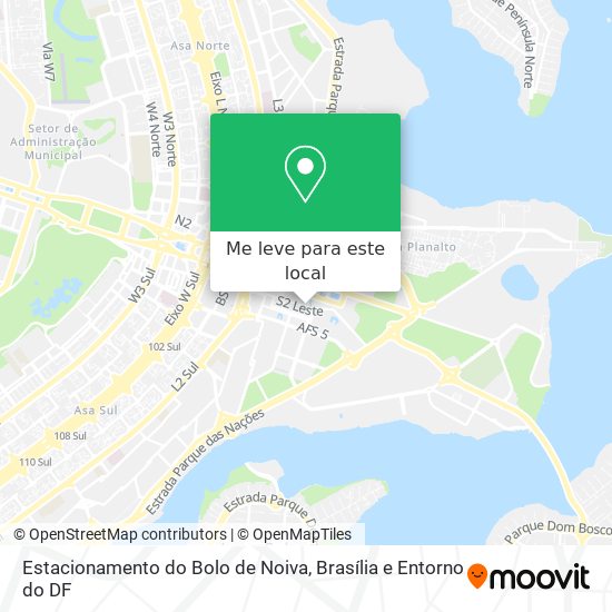 Estacionamento do Bolo de Noiva mapa