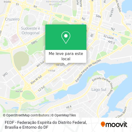 FEDF - Federação Espírita do Distrito Federal mapa