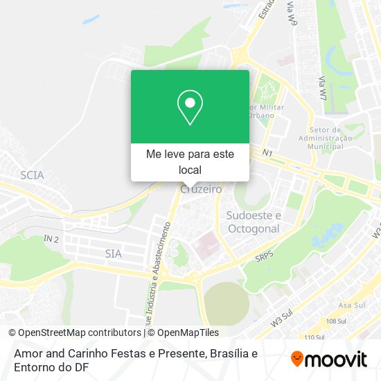 Amor and Carinho Festas e Presente mapa