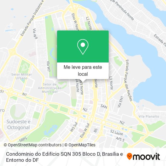 Condomínio do Edifício SQN 305 Bloco D mapa
