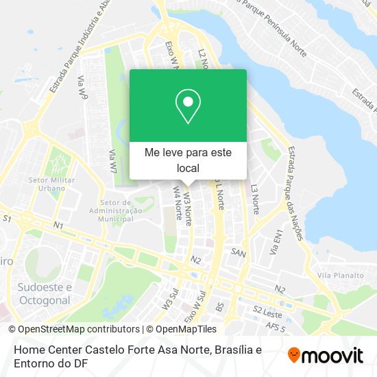 Home Center Castelo Forte Asa Norte mapa