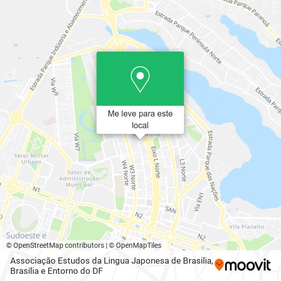 Associação Estudos da Lingua Japonesa de Brasilia mapa