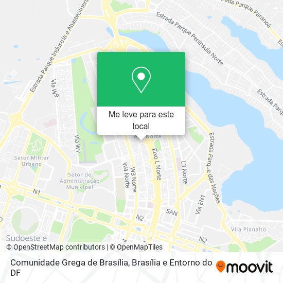 Comunidade Grega de Brasília mapa