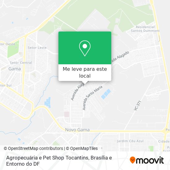 Agropecuária e Pet Shop Tocantins mapa