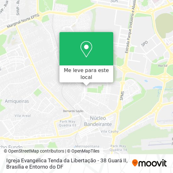 Igreja Evangélica Tenda da Libertação - 38 Guará II mapa