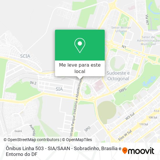 Ônibus Linha 503 - SIA / SAAN - Sobradinho mapa