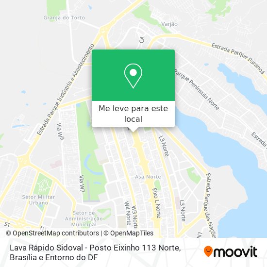 Lava Rápido Sidoval - Posto Eixinho 113 Norte mapa