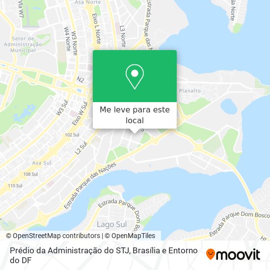 Prédio da Administração do STJ mapa