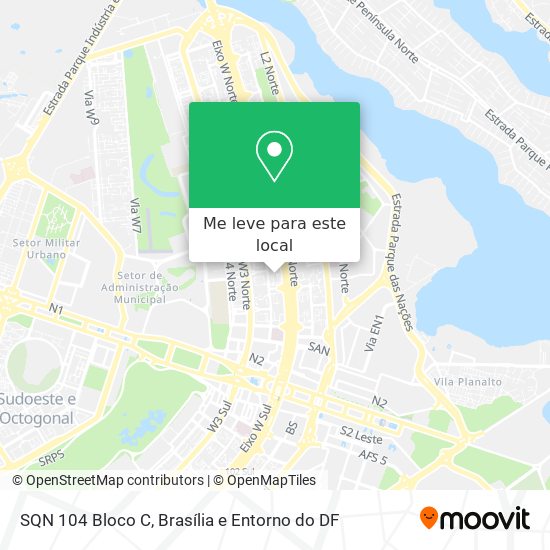 SQN 104 Bloco C mapa