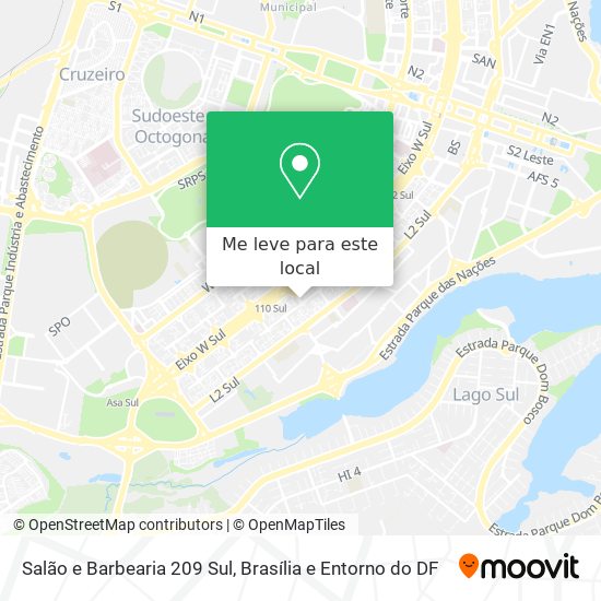 Salão e Barbearia 209 Sul mapa