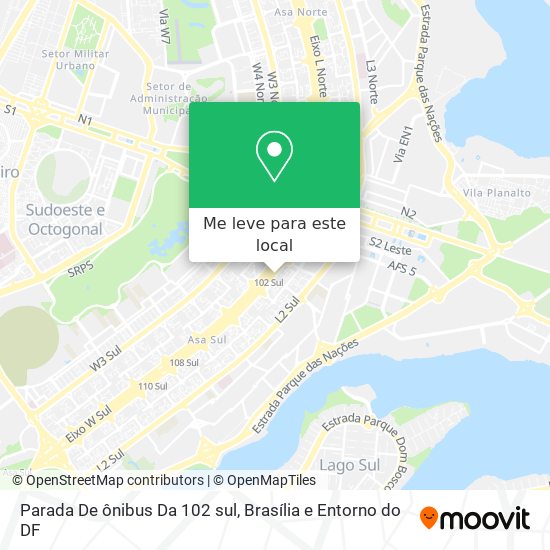 Parada De ônibus Da 102 sul mapa