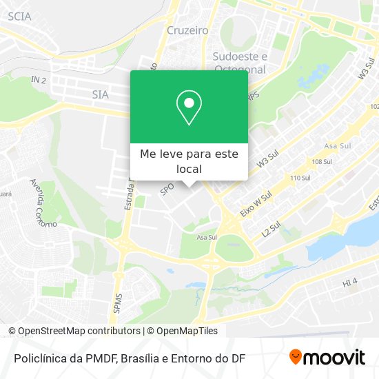Policlínica da PMDF mapa