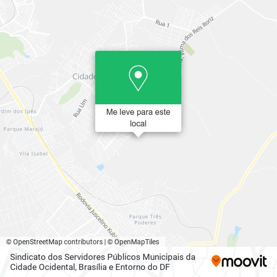 Sindicato dos Servidores Públicos Municipais da Cidade Ocidental mapa