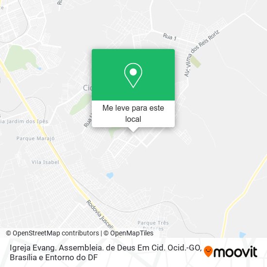 Igreja Evang. Assembleia. de Deus Em Cid. Ocid.-GO mapa