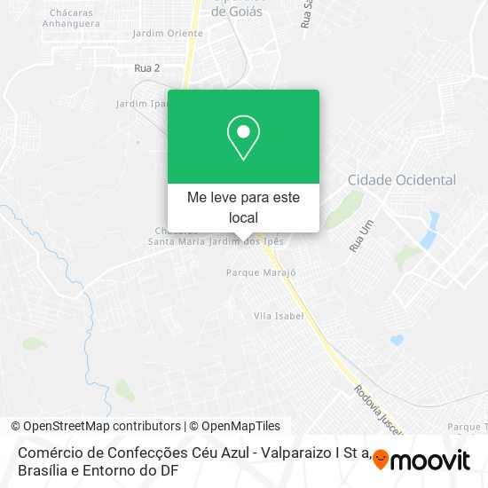 Comércio de Confecções Céu Azul - Valparaizo I St a mapa