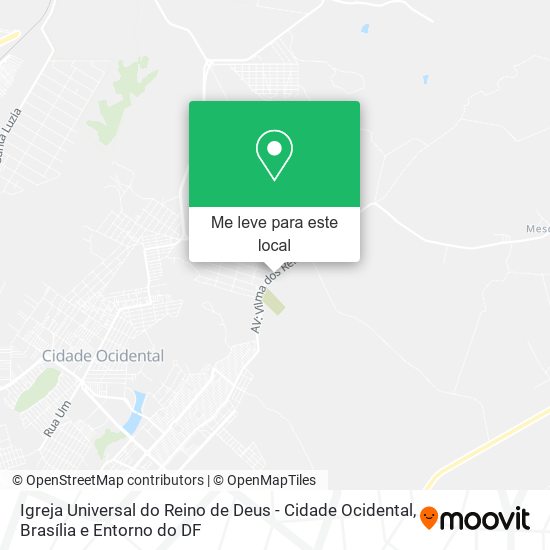 Igreja Universal do Reino de Deus - Cidade Ocidental mapa
