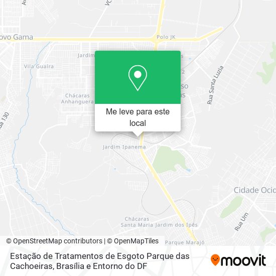 Estação de Tratamentos de Esgoto Parque das Cachoeiras mapa