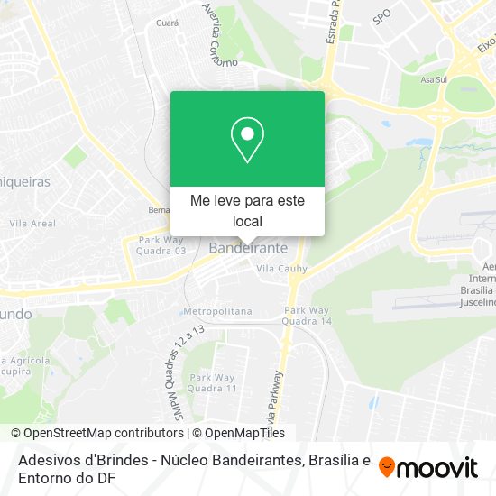 Adesivos d'Brindes - Núcleo Bandeirantes mapa