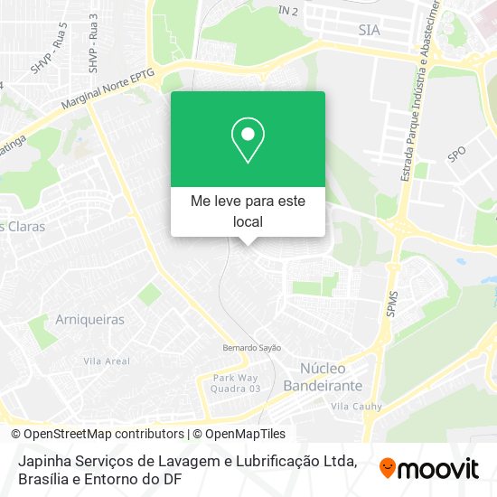 Japinha Serviços de Lavagem e Lubrificação Ltda mapa