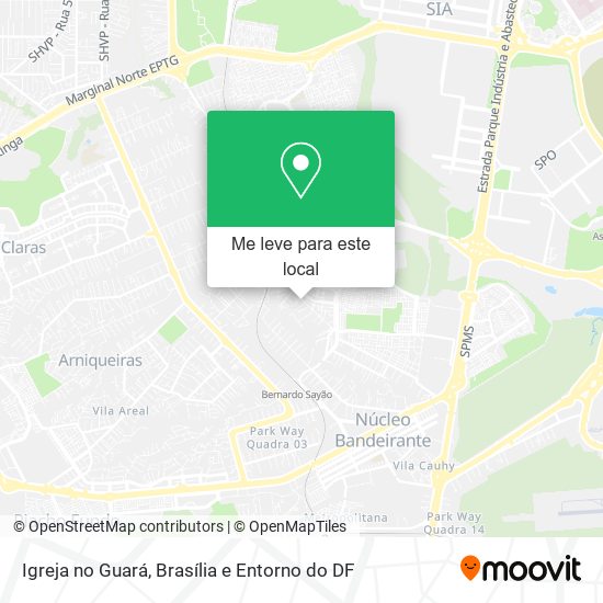 Igreja no Guará mapa