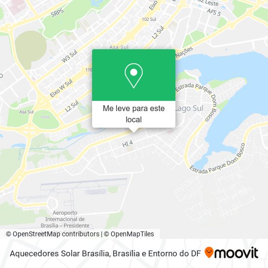 Aquecedores Solar Brasília mapa