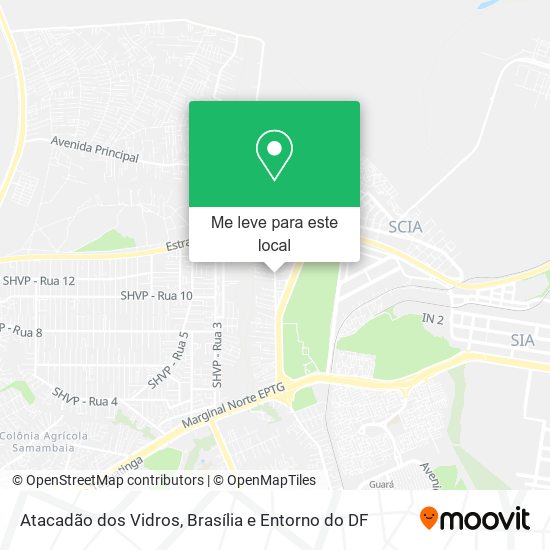 Atacadão dos Vidros mapa