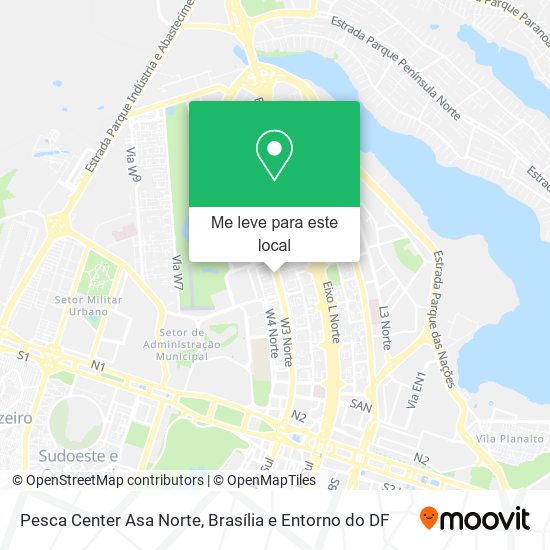 Pesca Center Asa Norte mapa