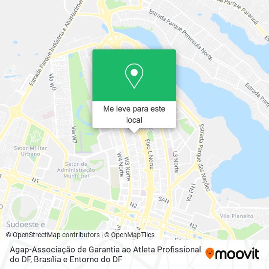 Agap-Associação de Garantia ao Atleta Profissional do DF mapa