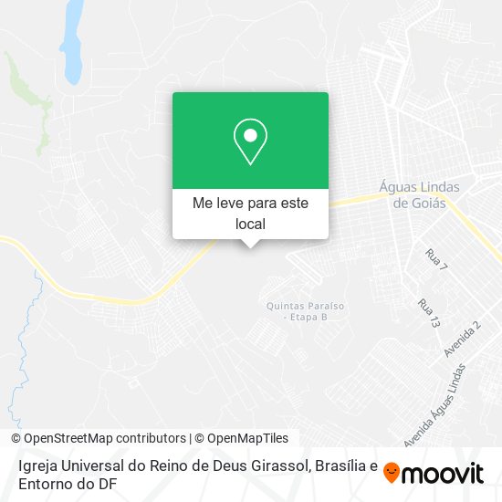 Igreja Universal do Reino de Deus Girassol mapa