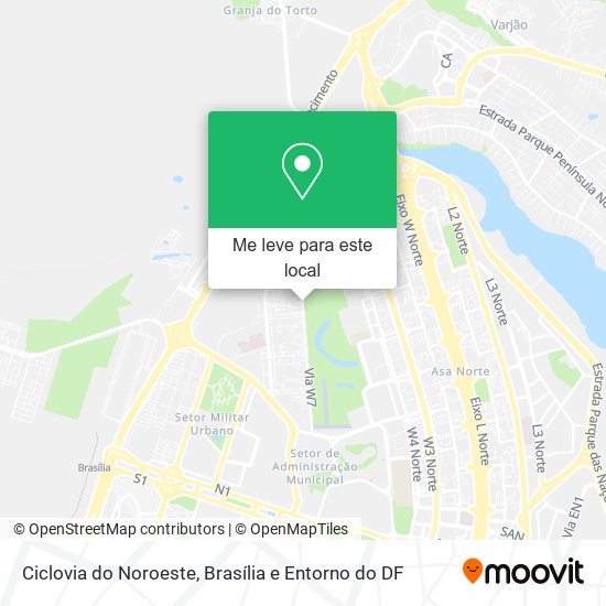 Ciclovia do Noroeste mapa