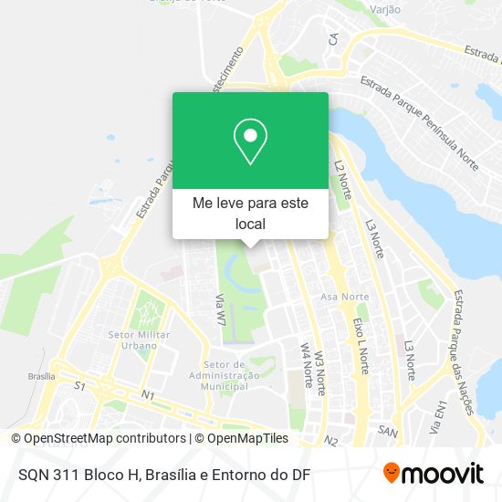 SQN 311 Bloco H mapa