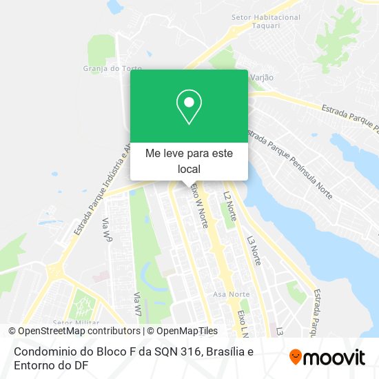 Condominio do Bloco F da SQN 316 mapa