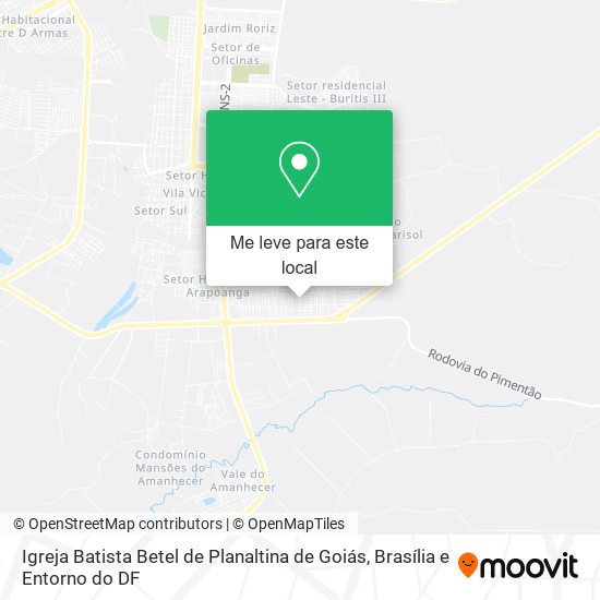 Igreja Batista Betel de Planaltina de Goiás mapa