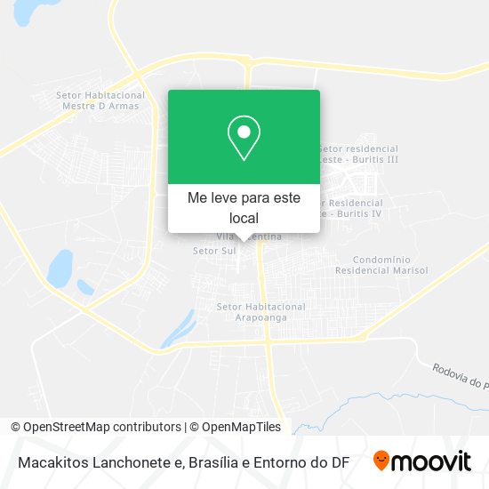 Macakitos Lanchonete e mapa