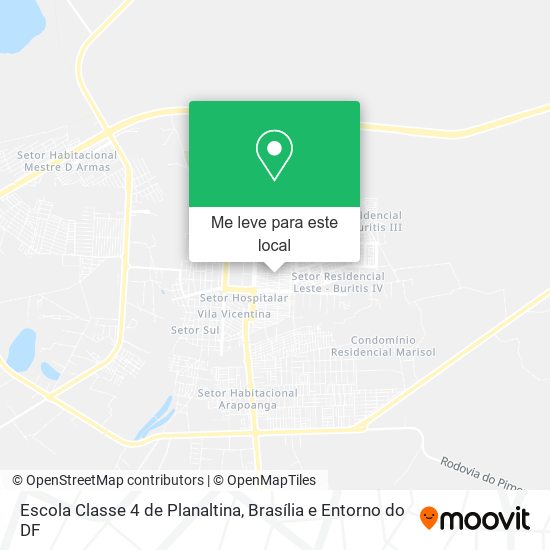 Escola Classe 4 de Planaltina mapa