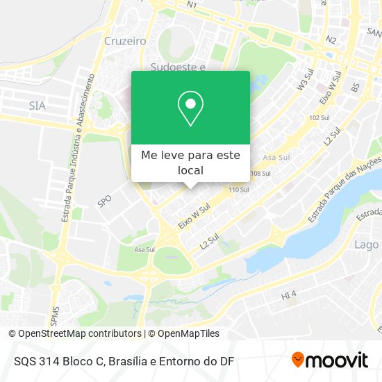 SQS 314 Bloco C mapa